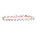 Radiant Rose Gold Heart Diamond Bracelet - 1 - 3/8 Cttw - Splendid Jewellery