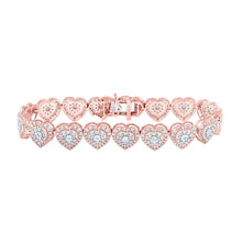 Load image into Gallery viewer, Radiant Rose Gold Heart Diamond Bracelet - 3 - 7/8 Cttw - Splendid Jewellery