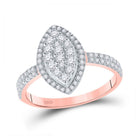 Radiant Rose Gold Marquise Diamond Cluster Ring - Splendid Jewellery