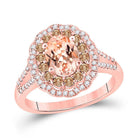 Radiant Rose Gold Morganite Diamond Fashion Ring - Splendid Jewellery