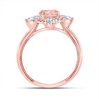 Radiant Rose Gold Morganite Halo Bridal Wedding Ring - Splendid Jewellery