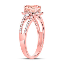 Load image into Gallery viewer, Radiant Rose Gold Morganite Solitaire Ring: A Captivating Gemstone Fashion Statement - Side View