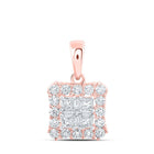 Radiant Rose Gold Princess Diamond Cluster Pendant - Splendid Jewellery