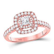 Load image into Gallery viewer, Radiant Rose Gold Princess Diamond Solitaire Bridal Wedding Ring - Splendid Jewellery