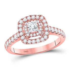 Radiant Rose Gold Princess Diamond Solitaire Bridal Wedding Ring - Splendid Jewellery