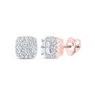 Radiant Rose Gold Princess Diamond Square Earrings - Splendid Jewellery