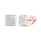 Radiant Rose Gold Princess Diamond Square Earrings - Splendid Jewellery