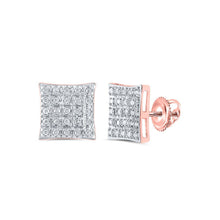 Load image into Gallery viewer, Radiant Rose Gold Square Diamond Earrings: A Captivating Symbol of Elegance - Splendid Jewellery