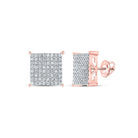 Radiant Rose Gold Square Diamond Earrings: A Dazzling Masterpiece in 10kt Rose Gold - Splendid Jewellery