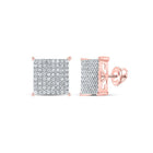 Radiant Rose Gold Square Diamond Earrings: A Dazzling Masterpiece in 10kt Rose Gold - Splendid Jewellery