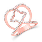 Radiant Rose Gold Starburst Diamond Band - Top View