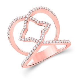 Radiant Rose Gold Starburst Diamond Band - Top View