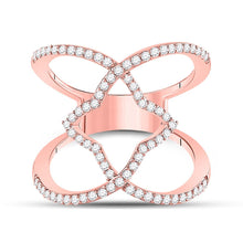 Load image into Gallery viewer, Radiant Rose Gold Starburst Diamond Band - Front View