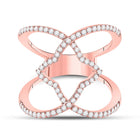 Radiant Rose Gold Starburst Diamond Band - Front View