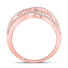 Load image into Gallery viewer, Radiant Rose Gold Starburst Diamond Band - Side View