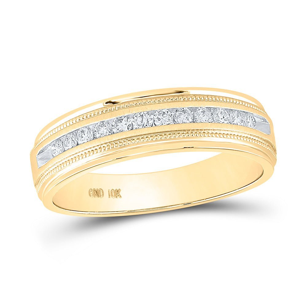 "Radiant Round Diamond Wedding Band in 14kt Yellow Gold - A Timeless Symbol of Love" - Splendid Jewellery