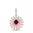 Radiant Ruby and Diamond Circle Pendant in 14kt Rose Gold | Splendid Jewellery - Splendid Jewellery