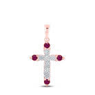 Radiant Ruby and Diamond Cross Pendant - Splendid Jewellery