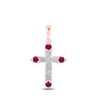 Radiant Ruby and Diamond Cross Pendant - Splendid Jewellery