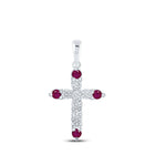 Radiant Ruby and Diamond Cross Pendant - Splendid Jewellery