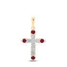 Radiant Ruby and Diamond Cross Pendant - Splendid Jewellery
