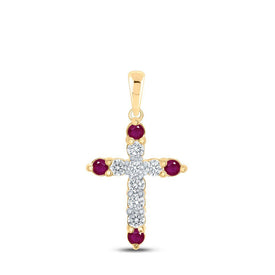 Radiant Ruby and Diamond Cross Pendant - Splendid Jewellery