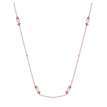 Load image into Gallery viewer, Radiant Ruby and Diamond Rose Gold Necklace - Splendid Jewellery