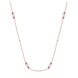 Radiant Ruby and Diamond Rose Gold Necklace - Splendid Jewellery