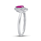 Radiant Ruby and Diamond Teardrop Halo Fashion Ring - Splendid Jewellery