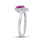 Radiant Ruby and Diamond Teardrop Halo Fashion Ring - Splendid Jewellery