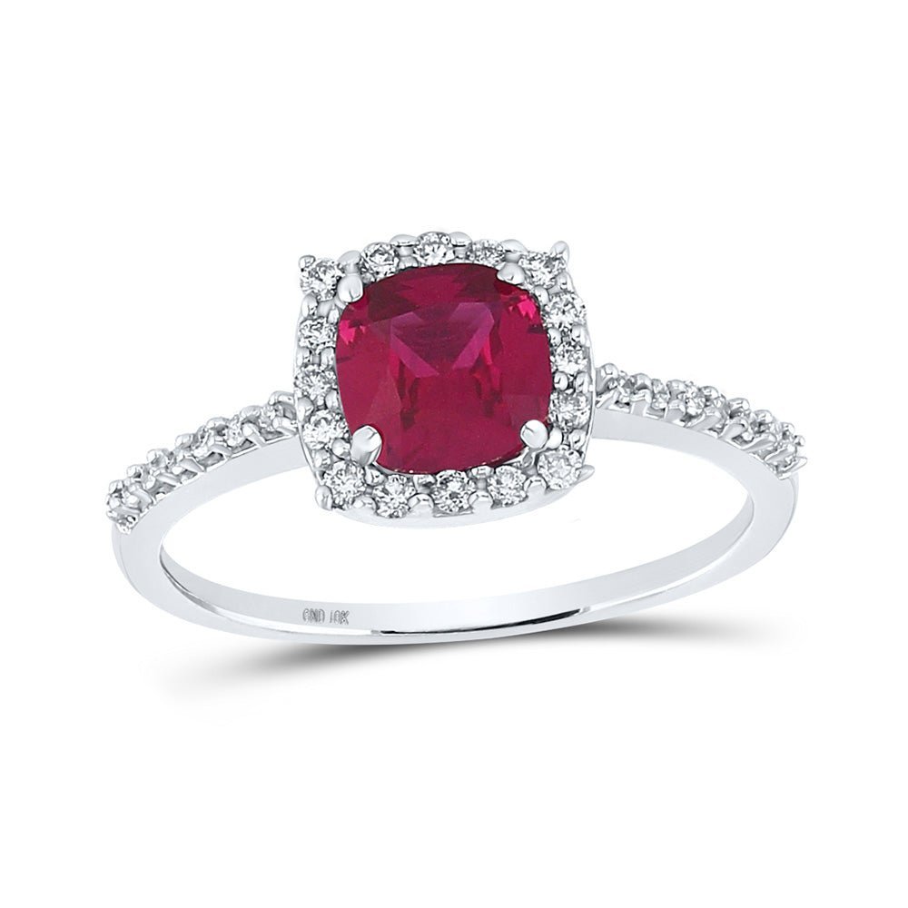 Radiant Ruby Diamond Solitaire Fashion Ring - Splendid Jewellery