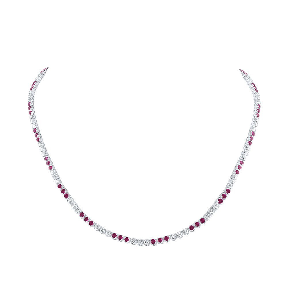 Radiant Ruby Diamond Tennis Necklace - Splendid Jewellery