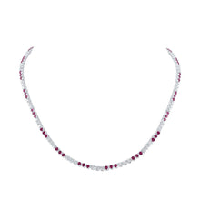 Load image into Gallery viewer, Radiant Ruby Diamond Tennis Necklace - Splendid Jewellery