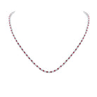 Radiant Ruby Diamond Tennis Necklace in 14kt Rose Gold - A Captivating Masterpiece - Splendid Jewellery