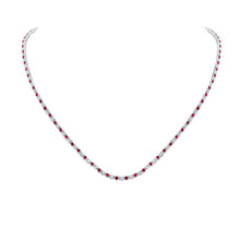Load image into Gallery viewer, Radiant Ruby Diamond Tennis Necklace in 14kt Rose Gold - A Captivating Masterpiece - Splendid Jewellery