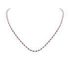 Radiant Ruby Diamond Tennis Necklace in 14kt Rose Gold - A Captivating Masterpiece - Splendid Jewellery