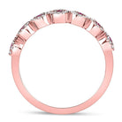 Radiant Ruby Halo Stackable Band Ring in 10kt Rose Gold - Splendid Jewellery