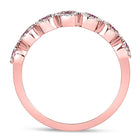 Radiant Ruby Halo Stackable Band Ring in 10kt Rose Gold - Alternate view 1 from Splendid Jewellery