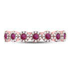 Radiant Ruby Halo Stackable Band Ring in 10kt Rose Gold - Alternate view 4 from Splendid Jewellery