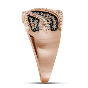 Radiant Ruby Rose Gold Crossover Fashion Ring - Splendid Jewellery