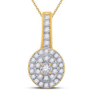 Radiant Serenity: 10kt Yellow Gold Womens Round Diamond Fashion Pendant 1/3 Cttw - Splendid Jewellery