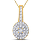 Radiant Serenity: 10kt Yellow Gold Womens Round Diamond Fashion Pendant 1/3 Cttw - Splendid Jewellery