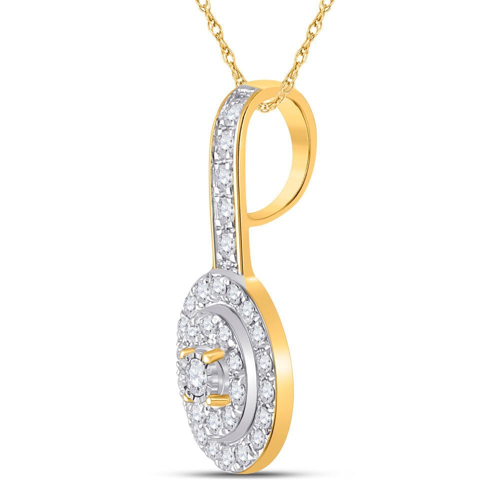 Radiant Serenity: 10kt Yellow Gold Womens Round Diamond Fashion Pendant 1/3 Cttw - Splendid Jewellery