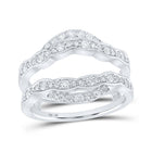 Radiant Spark 14kt White Gold Womens Round Diamond Wrap Enhancer Wedding Band - Splendid Jewellery