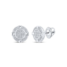 Load image into Gallery viewer, Radiant Sparkle: 10kt White Gold Diamond Circle Earrings - Splendid Jewellery