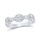 Radiant Sparkle: 10kt White Gold Womens Round Diamond Band Ring 1/2 Cttw - Splendid Jewellery
