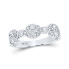 Radiant Sparkle: 10kt White Gold Womens Round Diamond Band Ring 1/2 Cttw - Splendid Jewellery