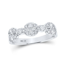 Radiant Sparkle: 10kt White Gold Womens Round Diamond Band Ring 1/2 Cttw - Splendid Jewellery