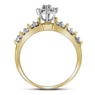 Radiant Sparkle: 10kt Yellow Gold Diamond Marquise Cluster Ring - Splendid Jewellery