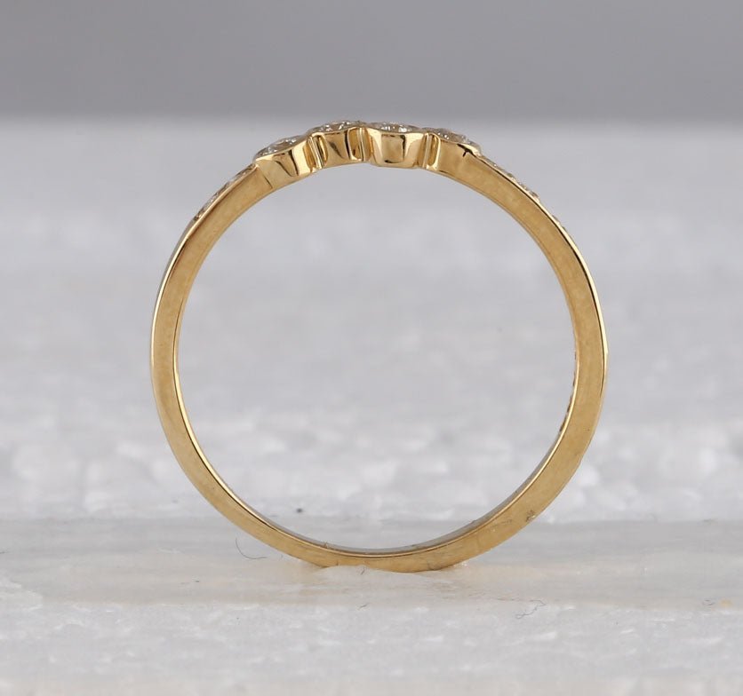 Radiant Sparkle: 10kt Yellow Gold Diamond Stacking Band Ring - Splendid Jewellery